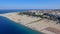 Panoramic aerial view of Soverato coastline and beaches in summer, Calabria - Italy