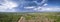 Panoramic aerial view of Transpantaneira dirt road and landscape, North Pantanal