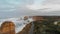 Panoramic aerial view of Twelve Apostles on a beautiful spring s