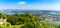 Panoramic aerial view of Udaipur city also known as city of lakes from  Monsoon palace at Sajjangarh, Rajasthan. It is the