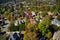 Panoramic aerial view of an upscale subdivision in Suburbs of Atlanta.