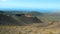 Panoramic aerial view of volcano crater on Lanzarote island Canary