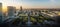 Panoramic aerial view of Warsaw city and Swietokrzyski Park - Warsaw, Poland