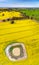 Panoramic aerial views of canola and grazing fields in rural Australia