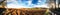 Panoramic agricultural landscape with ploughed field. Nature background