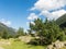Panoramic of the Aiguestortes and Sant Maurici National Park, road of the Pond of Sant Maurici, in the province of Lleida,