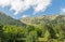 Panoramic of the Aiguestortes and Sant Maurici National Park, road of the Pond of Sant Maurici, in the province of Lleida,