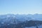 Panoramic alipne and snow view from Mount Rigi Kulm near Vitznau Switzerland