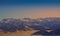 Panoramic alipne  and snow view from Mount Rigi Kulm near Vitznau Switzerland