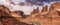 Panoramic American landscape view of Scenic red rock canyons