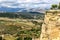 Panoramic Andalusian landscape in Ronda, near Malaga, Spain