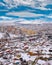 Panoramic Ankara view with shanty town from Ankara castle in winter time