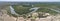 Panoramic areal view of Pantanal landscape with meandering river, Brazil