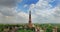 Panoramic Arial View of Qutab Minar in rainy season A unesco world heritage