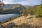 Panoramic Autumn ladscape of The Vacha Antonivanovtsi Reservoir, Rhodope Mountains, Bulgaria