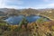 Panoramic Autumn ladscape of The Vacha Antonivanovtsi Reservoir, Rhodope Mountains, Bulgaria