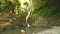 Panoramic beautiful highland waterfall in Iceland during summer season