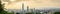 Panoramic of beautiful landscape and cityscape of taipei 101 building and architecture in the city skyline at sunset time