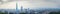 Panoramic of beautiful landscape and cityscape of taipei 101 building and architecture in the city skyline at sunset time