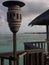 panoramic behind a charming wooden railing fence on the beach, gili lankanfushi maldives