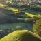 Panoramic bench on mountain top relaxing landscape