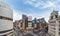 Panoramic bird`s-eye view of the Ginza 4-Chome scramble crossing with the iconic clock tower.