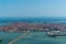 The panoramic bird& x27;s eye view of Venice, Italy