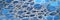 Panoramic blue parametric background, 3D render