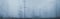 Panoramic blurred blue landscape of the forest in the fog, bare tree trunks, concept horor, magic photo wallpaper