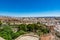 Panoramic cityscape of Almeria with the walls of Alcazaba (Castle)