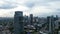 Panoramic cityscape of Indonesia capital city Jakarta at sunset. A rare clear day in the polluted city. Jakarta, Indonesia,