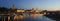 Panoramic cityscape in night , Dresden, Germany.