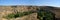Panoramic of the cliffs and meander of the river Duraton, in Sepulvada, Segovia, Spain.