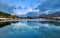 Panoramic Cloudy Reflections On Quarry Lake
