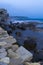 Panoramic coast in the late evening