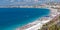 Panoramic coastal landscape of Nice, France