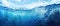 Panoramic cold arctic ocean stormy blue sea waves seascape - generative AI