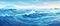 Panoramic cold arctic ocean stormy blue sea waves seascape - generative AI