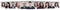 Panoramic collage of portraits of successful business people