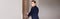 Panoramic concept of businesswoman in suit