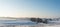 Panoramic country background farmland in Appalachia in snow