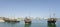 Panoramic dhows and Qatar skyline