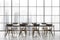 Panoramic dining room with grey chairs