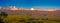 Panoramic Drakensberg mountain escarpment at sunset around Cathkin park in Kwazulu natal South Africa