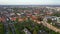 Panoramic drone video over historic German university and science city Darmstadt