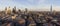 Panoramic elevated view of the financial district of London