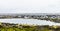 Panoramic Elevated view of Sandvlei lake in Muizenberg, False Bay Cape Town