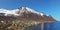 Panoramic evening view over beautiful Senja island in autumn