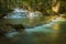 Panoramic exotic  beautiful tropical deep rainforest waterfa