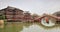 Panoramic of the famous tianxianglou building in qingmingshanghetu park in hengdian studios